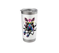 Torn Paper Effect Okapi Sunglasses Forest Giraffe Stainless Steel Insulated Tumbler