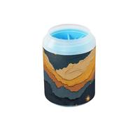 Torn Paper Style Star Night Yellow Blue Portable Pet Foot Washer with Soft Silicone Brush Feet Cleaning Machine for Small Medium Dogs and Cats
