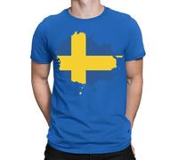 Torn Swedish Flag Sweden Day Football Sports Mens Womens T-Shirts Tee Top #TA-38 Royal L