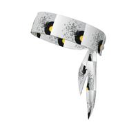 Torn Vinyl Record And Musical Notes Flying In The Air, Head Tie, Sports Headband Tie Back, Multi Sweatband for Men Women
