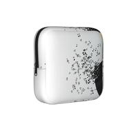 Torn Vinyl Record and Musical Notes Flying in The Air, Sanitary Pad Storage Bag, Pad Holder Bag with Zipper, Change Purse