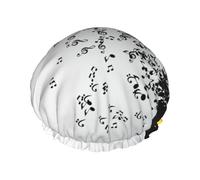 Torn Vinyl Record And Musical Notes Flying In The Air,Shower Cap Nightcap Double Layer Waterproof Elastic Bath Cap Reusable Hair Cap