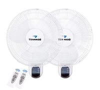 Tornado 2 Pack 16 Inch Oscillating Wall Mount Fan Remote Control Included 3 Speed 2650 CFM 6 FT Cord UL Safety Listed