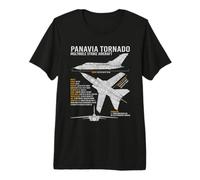 Tornado Aircraft Jet Fighter Airplane Blueprint Warplane Premium T-Shirt