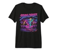 Tornado Chaser Storm Chasing Meteorologist Retro Wave Premium T-Shirt
