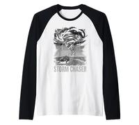 Tornado Chaser Storm Chasing Meteorologist Retro Wave Raglan Baseball Tee