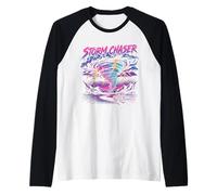 Tornado Chaser Storm Chasing Meteorologist Retro Wave Raglan Baseball Tee