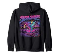 Tornado Chaser Storm Chasing Meteorologist Retro Wave Zip Hoodie