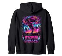 Tornado Chaser Storm Chasing Meteorologist Retro Wave Zip Hoodie