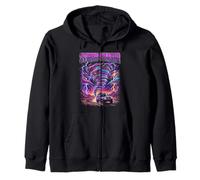 Tornado Chaser Storm Chasing Meteorologist Retro Wave Zip Hoodie
