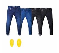 Tornado Comfort Men's Slim Fit Motorcycle Jeans - Aramid-Lined Denim Biker Pants with CE Level 2 Protective Armour & Comfortable Fit