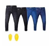 Tornado Comfort Men's Slim Fit Motorcycle Jeans - Aramid-Lined Denim Biker Pants with CE Level 2 Protective Armour & Comfortable Fit