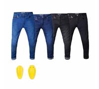 Tornado Comfort Men's Slim Fit Motorcycle Jeans - Aramid-Lined Denim Biker Pants with CE Level 2 Protective Armour & Comfortable Fit