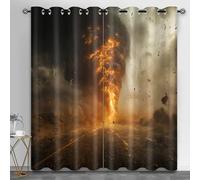 Tornado Curtains for Living Room, Fire Tornado Black out Curtains Doomsday Storm Thermal Curtain for Boys Girls Children's Room, 46.1" x 54.3", 2 Panels