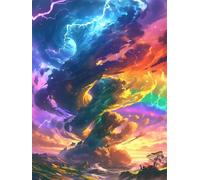 Tornado Diamond Art Kits Adults Small Diamond Painting 12x16 inch, Full Drill Crystal Art Kits for Kids Rhinestone Embroidery Cross Stitch Canvas Painting Color Mosaic Craft Pictures for Decor z667-t