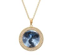 Tornado Funny Necklace With Printed Pendant Novelty Diamond Jewelry for Women Men Silver/Gold