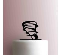 Tornado Hurricane - Acrylic Cake Topper 8 Inch Width/Black