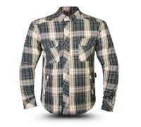 Tornado Impact Men’s Lined Motorcycle Shirt - CE Level 2 Armored Flannel Jacket - Water-Resistant Aramid Protection - Stylish Biker Riding Shirt (UK, Alpha, L, Regular, Regular, Skin)