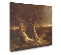 Tornado In A Forest by Thomas Cole Classic Painting Canvas Wall Art Print Ready to Hang, Framed Picture for Living Room Bedroom Home Office Décor, 20x20 Inch (50x50 cm)