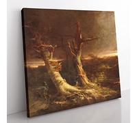Tornado In A Forest by Thomas Cole Classic Painting Canvas Wall Art Print Ready to Hang, Framed Picture for Living Room Bedroom Home Office Décor, 50x50 cm (20x20 Inch)