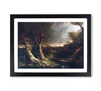 Tornado In A Forest By Thomas Cole Classic Painting Framed Wall Art Print, Ready to Hang Picture for Living Room Bedroom Home Office Décor, Black A4 (34 x 25 cm)