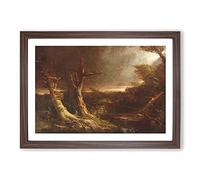 Tornado in A Forest by Thomas Cole Framed Print | A2 Walnut Framed Wall Art | Ready to Hang | Modern Landscape Picture | Living Room Bedroom Lounge Office