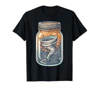Tornado in A Jar Storm Weather Meteorology Whimsical Art Value Graphic T-Shirt, Men, Black, M