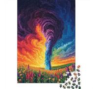 Tornado in Field Adult Jigsaw Puzzle, 1000 Pieces, 70x50cm/1000pcs; for Calm Hands-on Time after Work; Low-dust White Pieces for Sorting