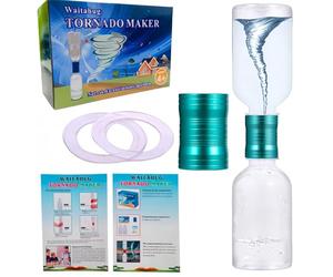 Tornado Maker, Weather Toys, Ultra-Light Aluminum Connecting Tube, Including 2 Empty Bottles, Watertight Tornado Toy, Suitable for Kids' Science Experiments (Green)