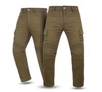 Tornado Men Rocker Twill Motorcycle Motorbike Cargo Protective Pants with Pads Protection, Aramid Lining, Twill Cotton Trousers,Level AA CE Armour (UK, Numeric, 38, Regular, Regular, Olive)