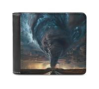 Tornado Natural Disaster PU Leather Wallets Stylish Bifold Wallet Slim Front Pocket Credit Card Holder for Women Men