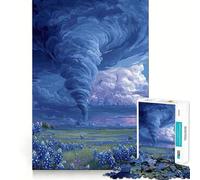 Tornado over Bluebonnet Field 1000 Piece Jigsaw Puzzle for Adults Brain Challenge Toy Group Play Clear Cut Lovely Present 38x26cm