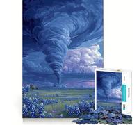 Tornado over Bluebonnet Field 1000 Pieces Jigsaw Puzzles for Teenagers Mind Skill Toy Leisure Fun Design Assembly Elegant Gift 50x75cm