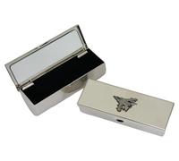 Tornado Plane Metal Lipstick Case with Mirror Silver Personalised Engraving Gift 675