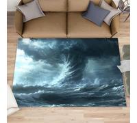 Tornado Rugs for Girls Room, Storm at Sea Area Rug, Washable Bedroom Rug for Living Room Study Office Decor Floor Mat 60x110cm