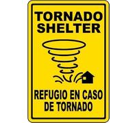 Tornado Shelter Refugio En Caso De Tornado Chic Art Wall Retro Decor Unique Artistic Tinplate Plaque Practical Decorative Gifts for Family Friends Tin Sign 8x12 Inch