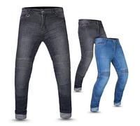 Tornado Thunder Men’s Motorcycle Jeans - CE Level 2 Armoured, Aramid Lined, AA Rated - Protective Riding Pants with Knee & Hip Pads - 12oz Heavy-Duty Denim (UK, Waist & Inseam, 46, 32, Black)