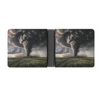 Tornado Thunderstorms Leather Wallets for Men Slim Bifold Wallet Credit Card Holder Front Pocket Wallets
