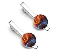 Tornado Thunderstorms Men's Tie Clips Necktie Bar Pinch Clip Set of 2 Formal Business Wedding Accessories
