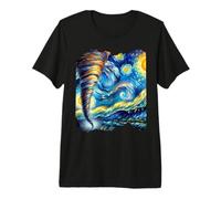 Tornado Van Gogh Art Painting Star Sky Night Nature Weather Premium T-Shirt