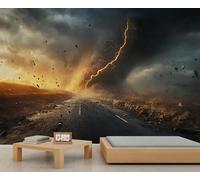 Tornado Wall Mural, Hurricane Mural, Natural Disaster Wallpaper for Living Room Bedroom, Tornado Wall Murals - 400x280cm (Not Peel n' Stick)