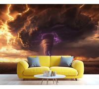 Tornado Wallpaper, Natural Disasters Wallpaper for Bedroom Severe Weather Textured Living Room Wallpapers, Natural Landscapes 3D Photo Murals for Hotel Apartments, 200x140cm (Not Peel and Stick)