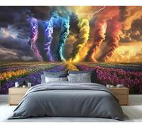 Tornado Wallpaper, Natural Disasters Wallpaper for Bedroom Severe Weather Textured Living Room Wallpapers, Natural Landscapes 3D Photo Murals for Hotel Apartments, 300x210cm (Not Peel and Stick)