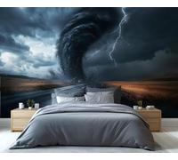 Tornado Wallpaper, Natural Disasters Wallpaper for Living Room Severe Weather Textured Bedroom Wallpapers, Natural Landscapes 3D Photo Murals for Hotel Apartments, 100x70cm (Not Peel and Stick)