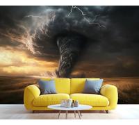Tornado Wallpaper, Natural Disasters Wallpaper for Living Room Severe Weather Textured Bedroom Wallpapers, Natural Landscapes 3D Photo Murals for Hotel Apartments, 260x175cm (Not Peel and Stick)