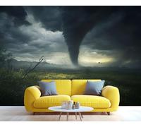 Tornado Wallpaper, Natural Disasters Wallpaper for Living Room Severe Weather Textured Bedroom Wallpapers, Natural Landscapes 3D Photo Murals for Hotel Apartments, 260x175cm (Not Peel and Stick)