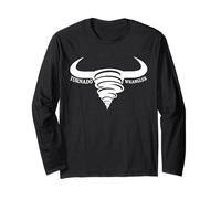 Tornado Wrangler Bold Western Cowboy Graphic Design Long Sleeve T-Shirt