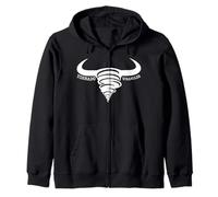 Tornado Wrangler Bold Western Cowboy Graphic Design Zip Hoodie