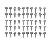 Tornillo autorroscante Arandela hexagonal Acero inoxidable Kit de 50 piezas 4,8x13 mm Sujetador de rosca suave para metal Madera Plástico Reparación mecánica Plata