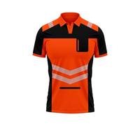 TORO ACTIVA Men’s Hi-Vis Safety Polo Shirt - High Visibility Workwear Top with Reflective Tape Sizes S-2XL (UK, Alpha, XXL, Regular, Regular, Black Orange 808)